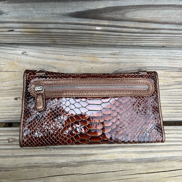 Brighton Textured Brown Clutch/w Strap - Picture 2 of 5